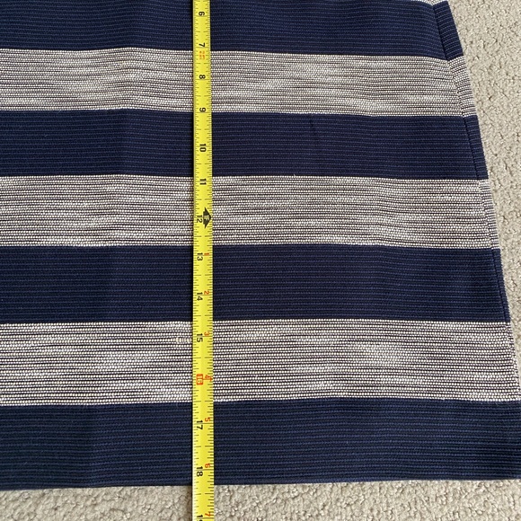 Ann Taylor Loft A line navy cream striped skirt, 4P - Picture 6 of 6